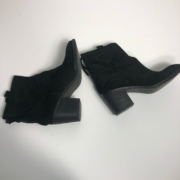 Sam Edelman Black Farrell Suede Booties Sz 8 - Picture 5 of 8